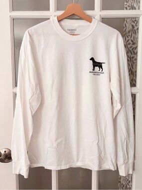 MARGARITAVILLE Long Sleeve Dog Graphic T-Shirt Sz M